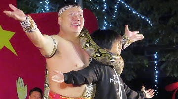 xiếc thạch sanh đánh trăn tinh cứu nàng công chúa do nghệ sĩ hoàng anh biểu diễn đêm 24-10-2020