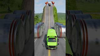 Colourful School Bus vs Hydraulic Crush - BeamNG.drive