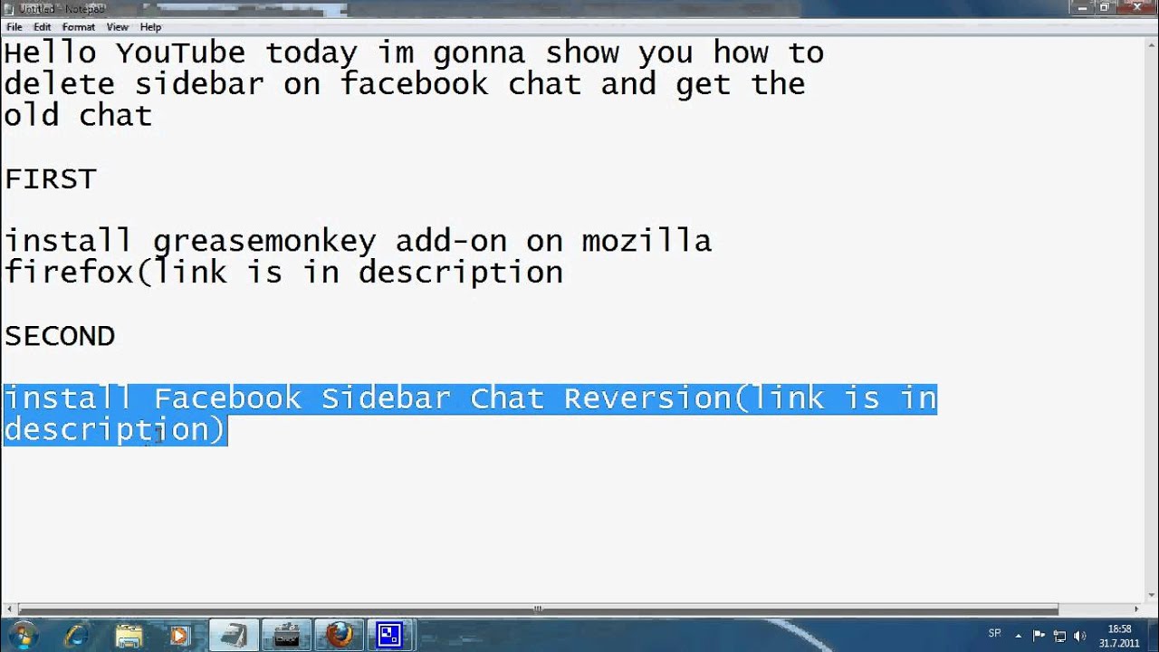 How to get old facebook chat 2011