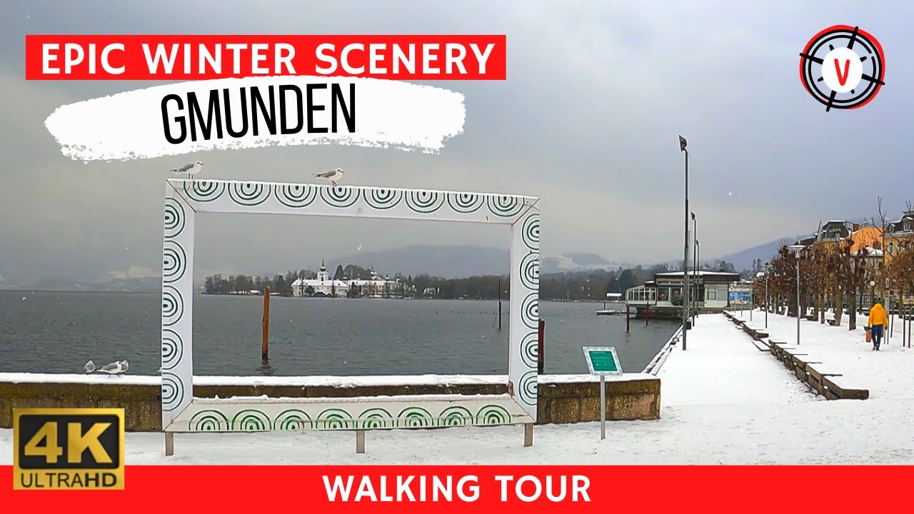 Gmunden & Schloss Ort Austria ❄ Winter Wonderland ❄  (4K Virtual Walking Tour)