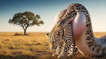 Brave heroes save mother leopard from terrifying attack of giant python 🐍