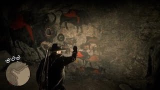 Red Dead Redemption 2 Cave Painting Behind Elysian Pool Waterfall