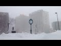 Crews work as snow falls in Downtown Portland