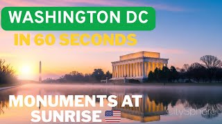 WASHINGTON DC IN 60 SECONDS  #WashingtonDC#DCMonuments#AIVideo#Cinematic#CityBeauty#CitiesIn60Second