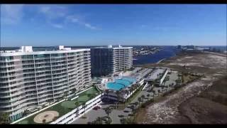 Aerial video of Caribe Resort in Orange Beach, AL