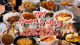 [먹방 브이로그#61] 마라탕, 마라샹궈 고민이라면 둘 다 시키자✌🏻 차 산지 이틀만에 사고냈어요^^.. 허니콤보,콘스프꽈배기,순두부열라면,신볶게티,옥수수호떡,로제엽떡,명랑핫도그