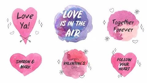 Love Is In The Air. Watercolor Titles DaVinci Resolve Templates