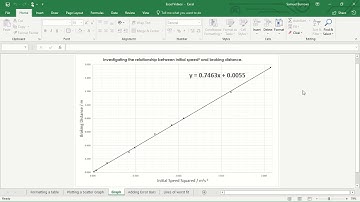 Physics: Excel: Adding error bars to a scatter graph