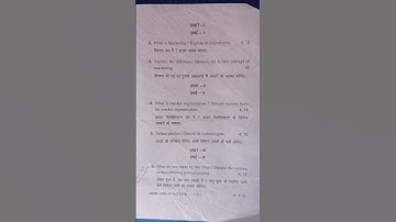 Principles of Marketing |B.com (H) 3rd sem |MDU Question Paper |