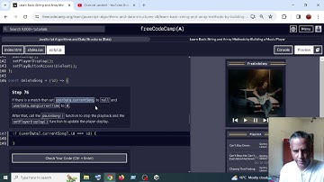Learn Basic String and Array Methods by Building a Music Player step 76. freecodecamp 2024