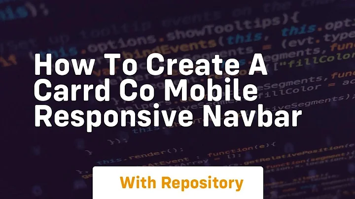 how to create a carrd co mobile responsive navbar