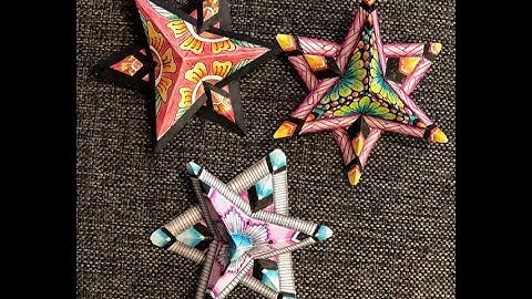 3D Zentangle Star Drawing Video 2