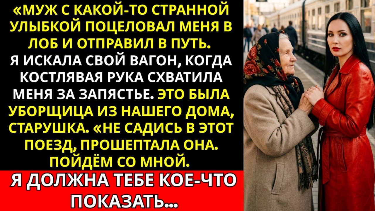 Не садись в этот поезд» — Старушка схватила меня за запястье, когда муж ушёл со странной улыбкой