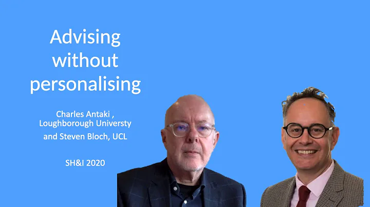 'Advising without personalising' video abstract wi...