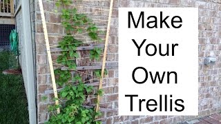 With a few sticks and twine, you can make your own trellis. we made
this mandevilla trellis for our front porch so that the vine could
travel up co...
