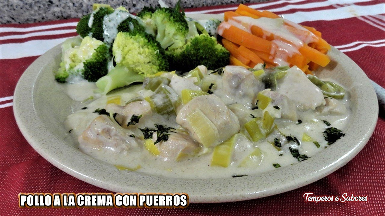 DELICIOSO POLLO A LA CREMA CON PUERROS UN PLATO FÁCIL RÁPIDO E IRRESISTIBLE
