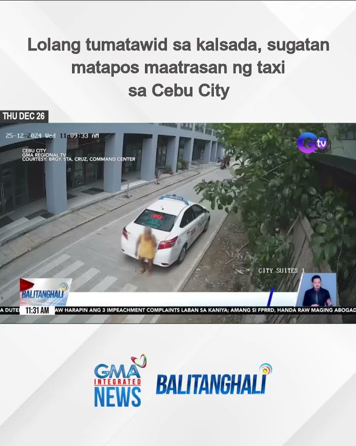 Lolang tumatawid sa kalsada, sugatan matapos maatrasan ng taxi sa Cebu City | Balitanghali