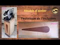 Meuble d'atelier charnières invisibles et inclusion bois exotique