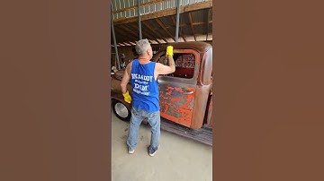 Applying Poppys Patina on a rusty 1950 ford f1 truck .