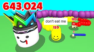 I'm 643,024 SIZED WORM On Roblox Slither IO