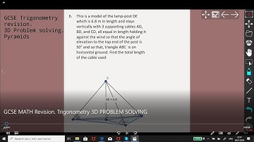 GCSE Maths Revision Trigonometry | GCSE MATHs 3D Problem solving Pyramid | Three-Dimensional Problem
