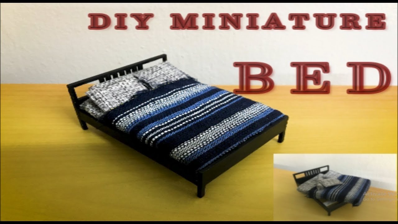 DIY miniature bed tutorial YouTube