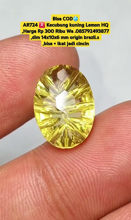 Bisa COD💠AR724 🅰️ Kecubung kuning Lemon HQ,Harga Rp 300 Ribu Wa .085792493877,dim 14x10x6 mm ori