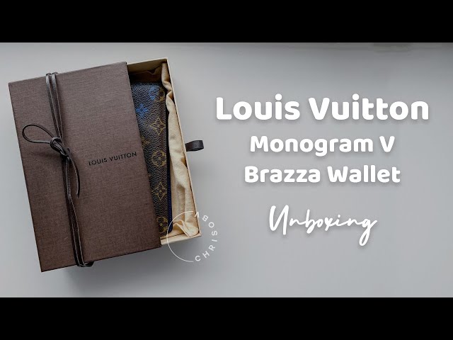 LOUIS VUITTON Brazza Monogram Macassar Wallet Brown