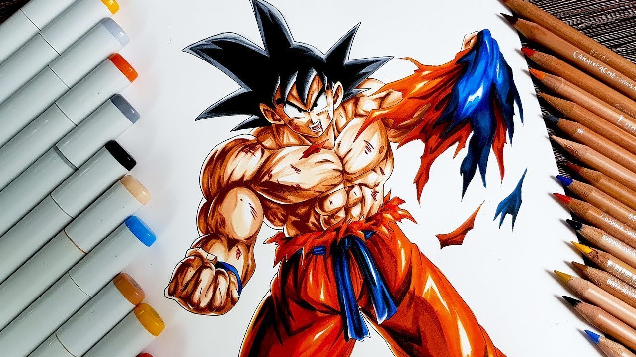 Como Desenhar Goku Super Saiyan Blue Kaioken 10 