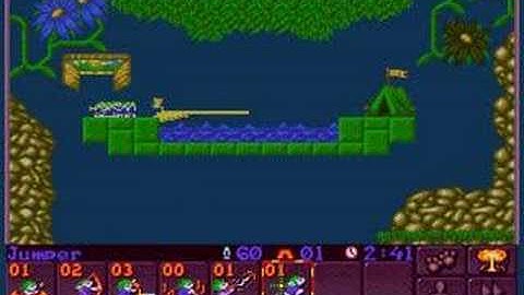 Outdoor, level 4; a Lemmings 2 walkthrough