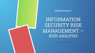 You Must Know before CISM Exam | D2 | Risk Analysis #cism #information #education