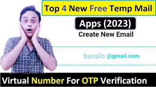 Top 4 new FREE Temp Email and Virtual number Apps for OTP Verification 2023 | Whatsapp fake number