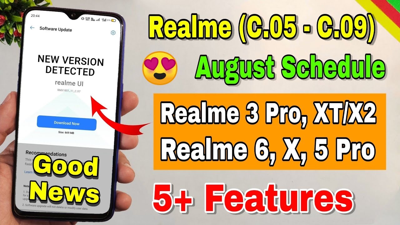 Realme Ui August Update new schedule | Realme 3 Pro, 6, XT, X, 5 Pro, X2 new update | New features