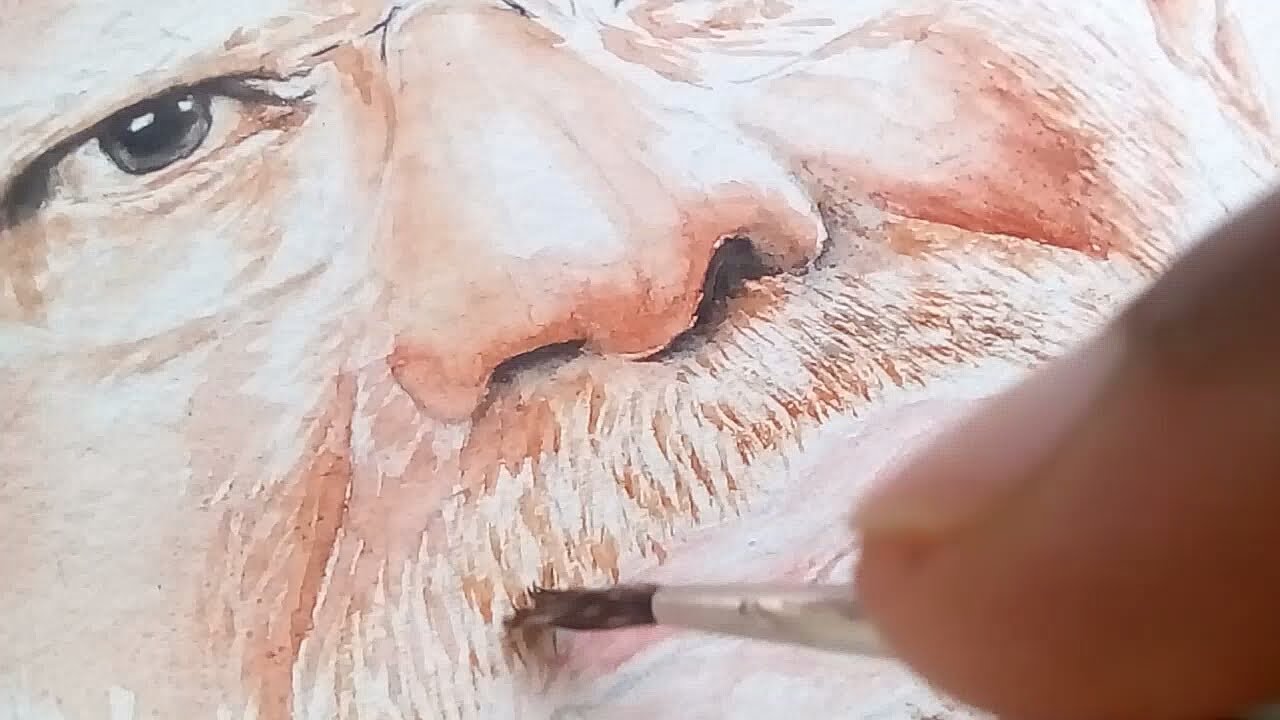Painting PM Narendra Modi Part 2 How To Draw Realstic Beard And painting-pm-narendra-modi-part-2-how-to-draw-realstic-beard-and