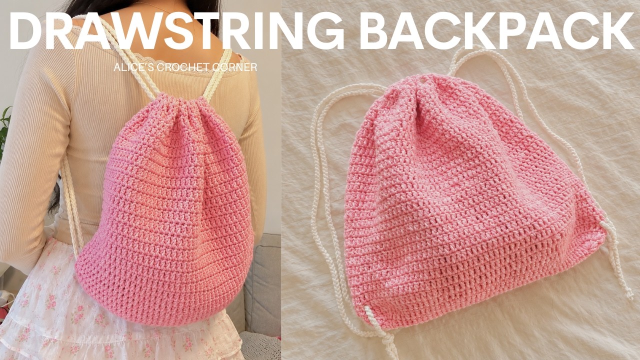 how to crochet drawstring backpack for absolute beginners | quick
