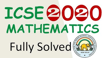 Maths Question Paper Class 10 ICSE 2020 | Fully Solved