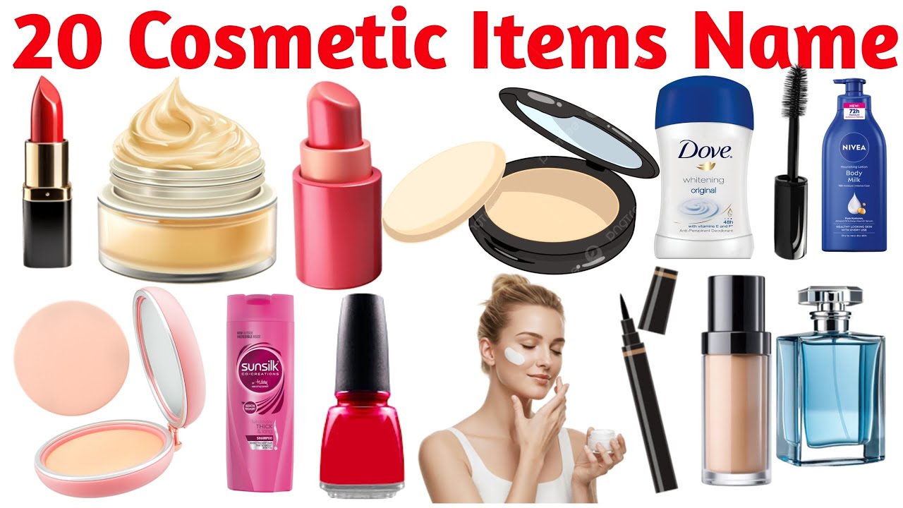 कॉस्मेटिक चीजों के 20 नाम 💄 | Learn 20 Cosmetic Items Names for Kids with Pictures & Sounds