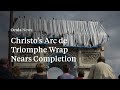 Christo&#39;s Arc de Triomphe Wrap Nears Completion