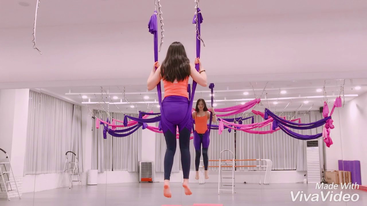 플라잉요가-파우치 랩 쉬운 드롭 시퀀스 aerial hammock