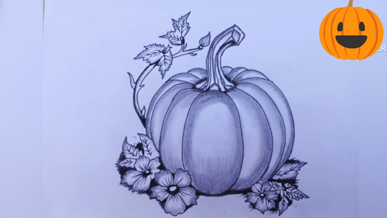 Pumpkin Drawing। How to shade for beginners। Pencil art tutorial ‪