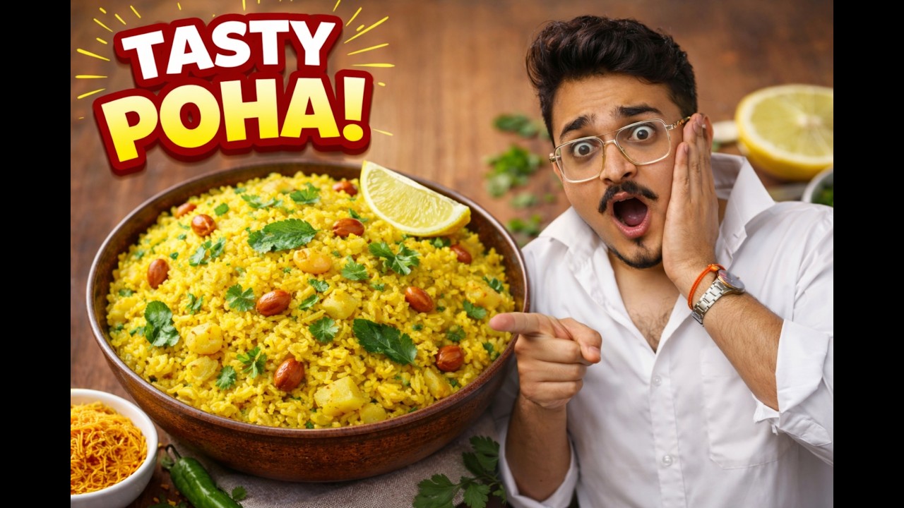 Aaj ghar pe banaya yummy yummy poha !!