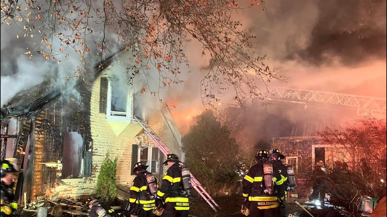 Resident pulled from burning Middleborough home - YouTube