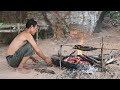 Primitive Solution,  The way to living And Finding Food in the Forest, Primitive Fishing and Cooking