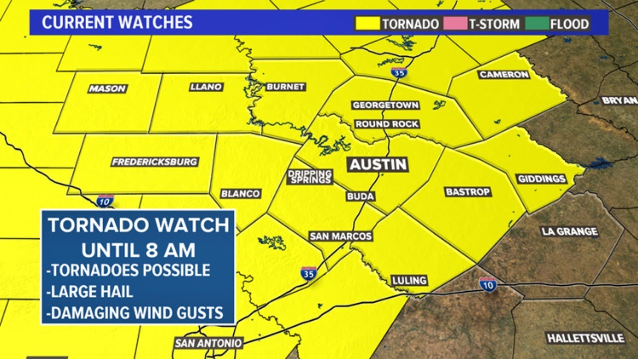 Tornado Watch dropped for most, but a Severe T'Storm Watch for ...