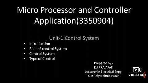 MPCA(3350904) Unit-1:Control System, Open loop and Close loop control system.