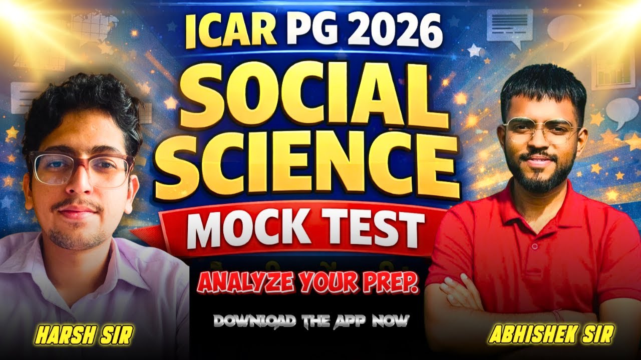 ICAR PG 2026 Social Science Mock Test 🎯 | Real Exam Level | Analyze Your Prep