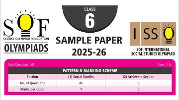 SOF ISSO International Social Studies Olympiad Class 6 Sample Paper 2025-26