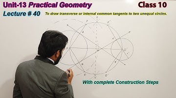 40-To draw transverse or internal common tangents to two unequal circles | Class 10 | geometry