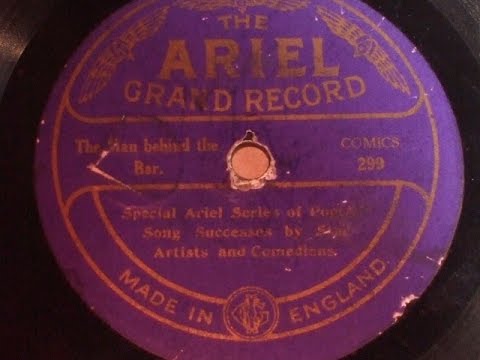 "Rare Gramophone Record Labels 20 : "The Man Behind the Bar" Ariel Grand 299