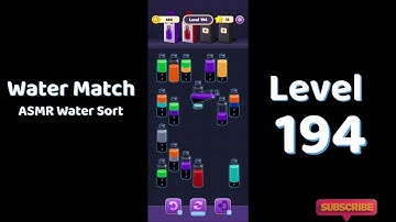 Water Match Level 194 Walkthrough 💧🎮 | Water Match ASMR Water Sort | Solutionguruji